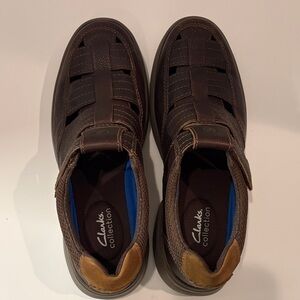 Clarks Men's Dark Brown Leather Loafers 11 Bradley Cove